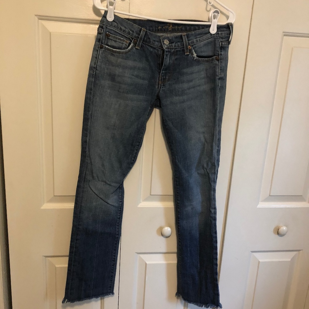 7 For All Mankind Fringe Bottom Jeans Size 27
